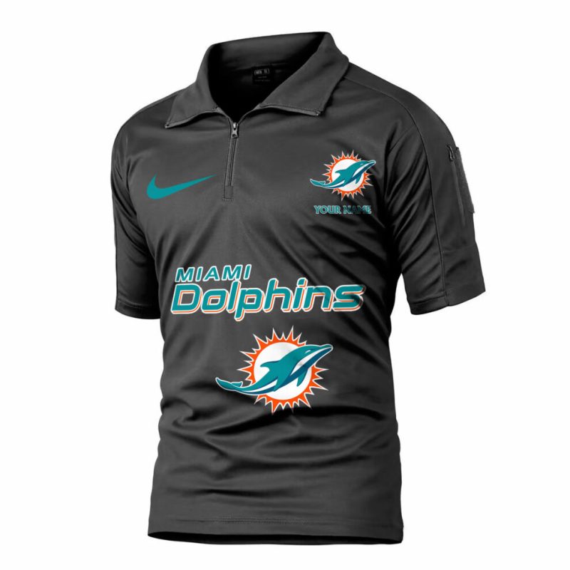 Miami Dolphins Army Polo Shirt Front View