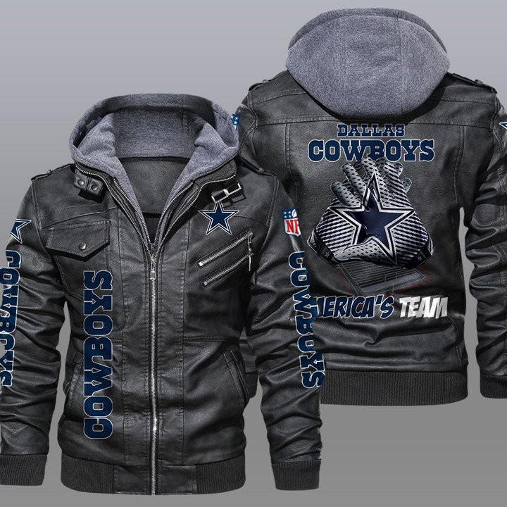 Dallas Cowboys Leather Jacket Front