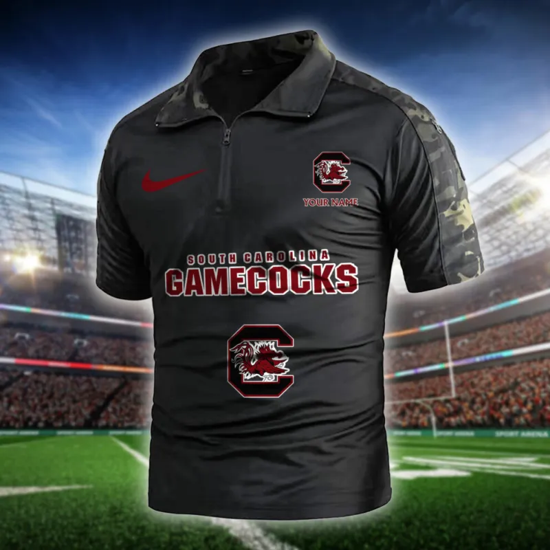 South Carolina Gamecocks Army Polo Shirt - Black Camo