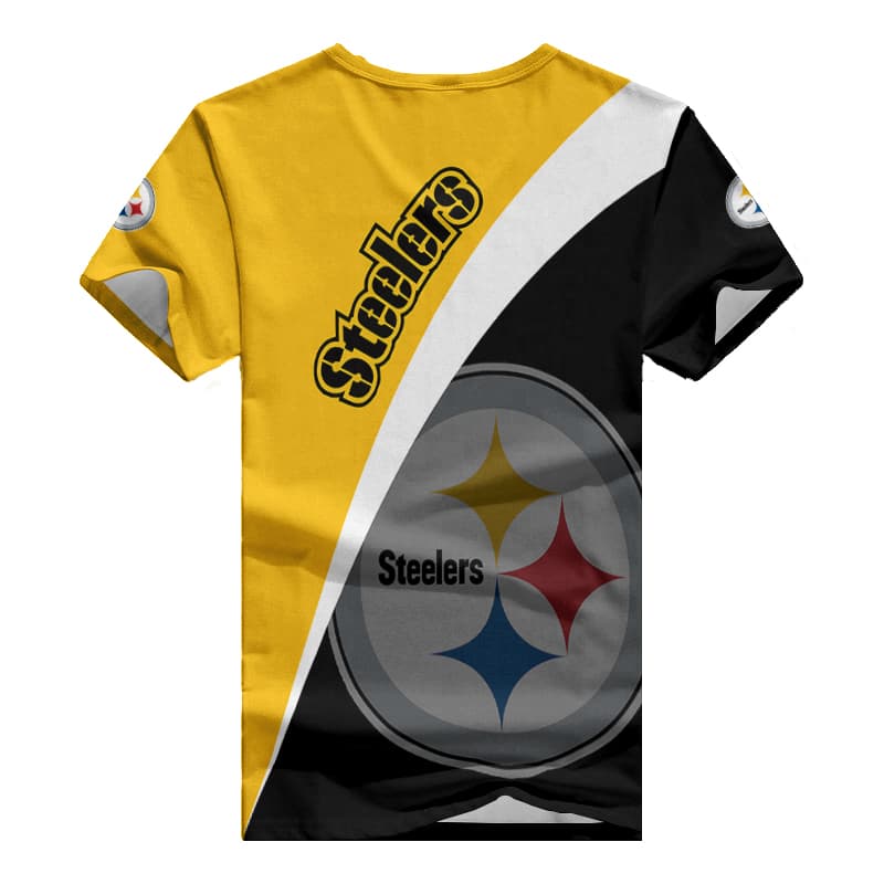 Pittsburgh Steelers Personalized V-neck T-shirt Side View