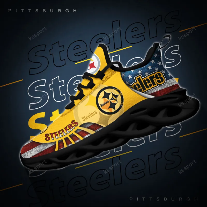 Pittsburgh Steelers Yezy Running Sneakers - Close-Up