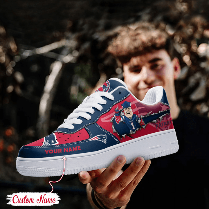 NFL New England Patriots Custom Name Air Force 1 Sneaker