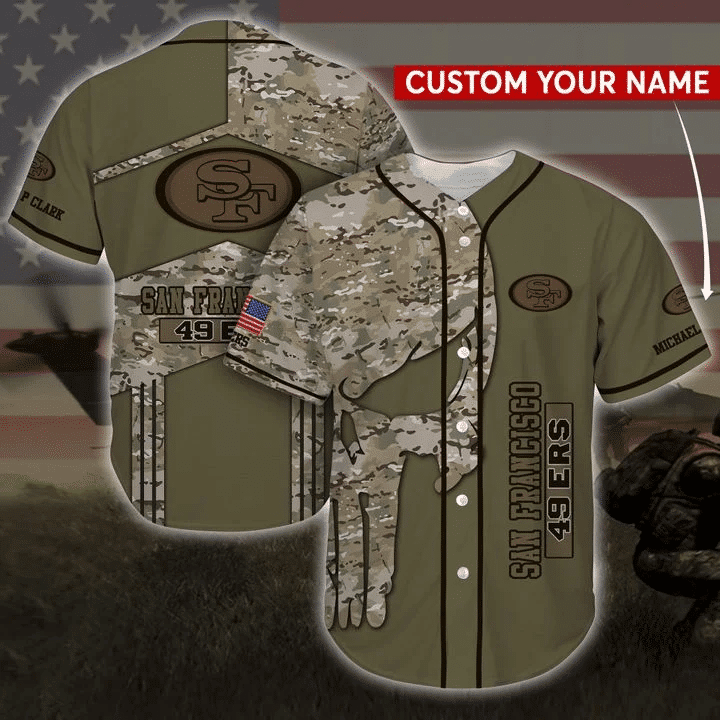 San Francisco 49ers Personalized Baseball Jersey