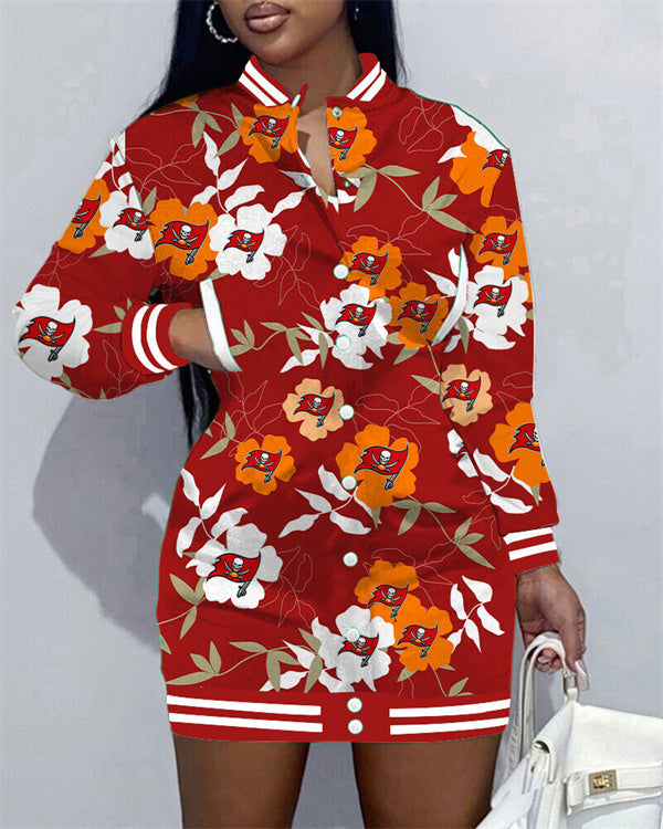 Tampa Bay Buccaneers Women Button Down Jacket Dress