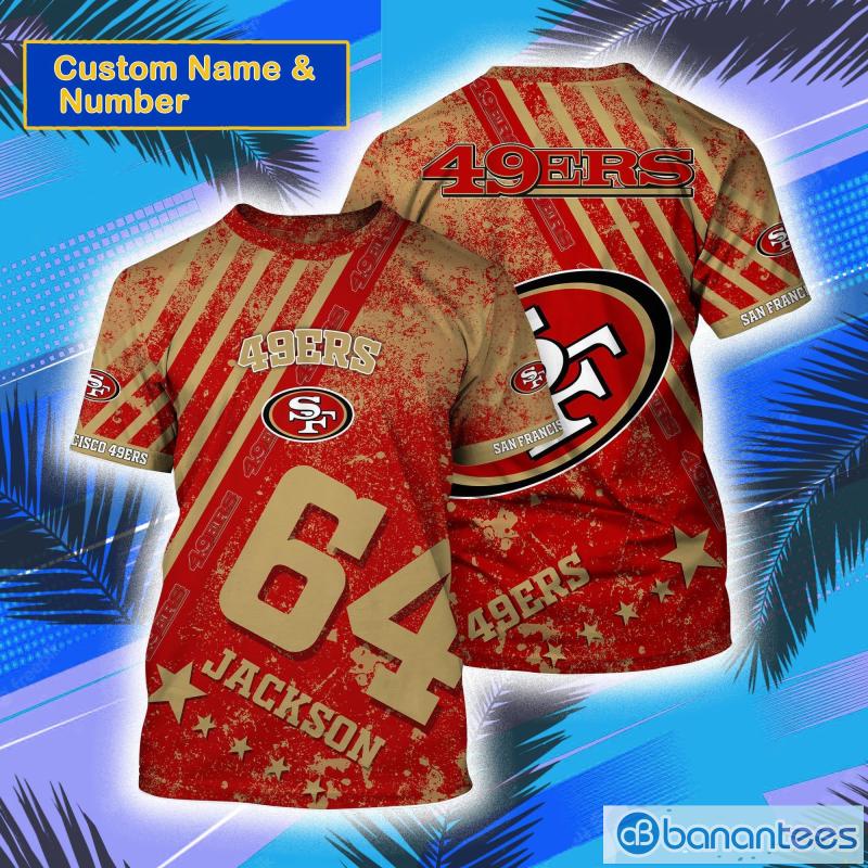 San Francisco 49ers NFL Custom Name And Number All Over Print 3D T-Shirt