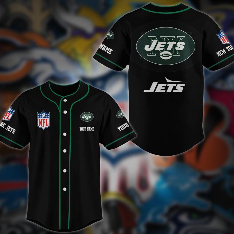 New York Jets Personalized Baseball Jersey Image 1