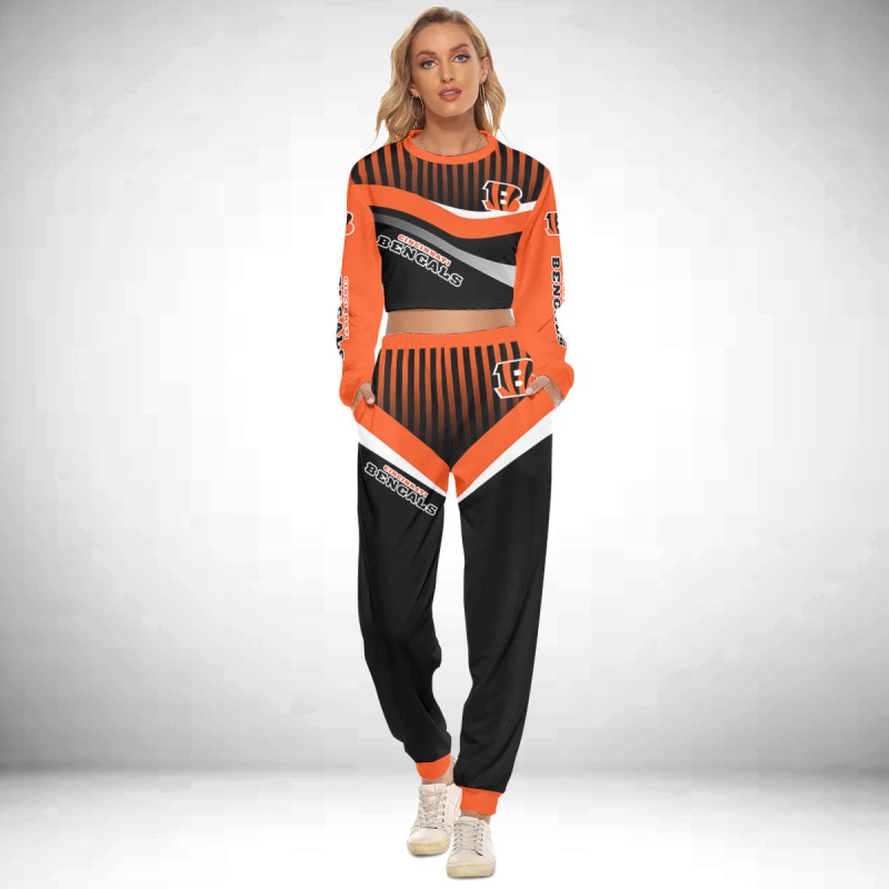 Cincinnati Bengals Crop Sweatshirt Suit Image
