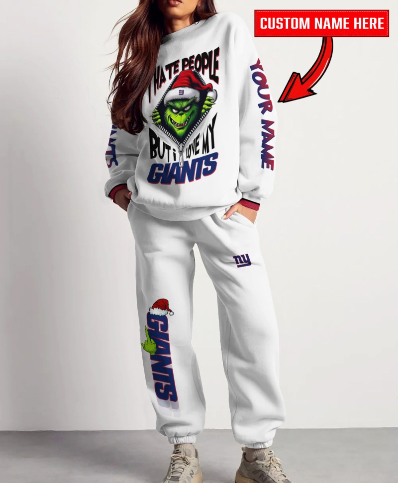 New York Giants Combo Unisex Sweatshirt And Sweatpants Christmas Collection
