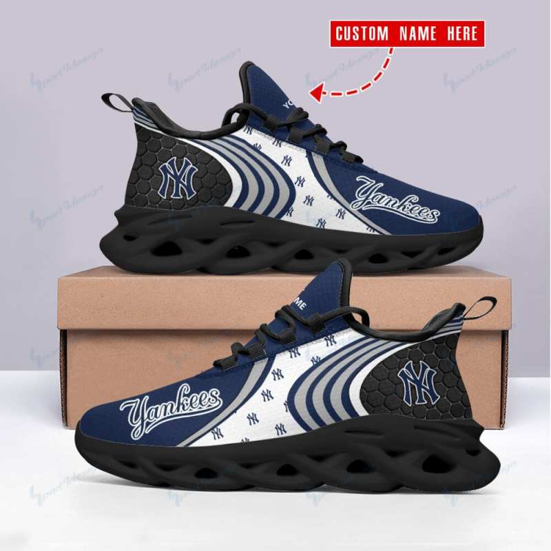New York Yankees Personalized Yezy Running Sneakers - Image 2