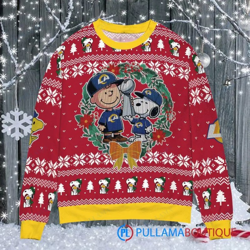Los Angeles Rams Ugly Christmas Sweater - Back View