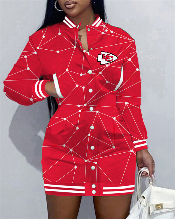 Kansas City Chiefs Button Down Jacket Dress