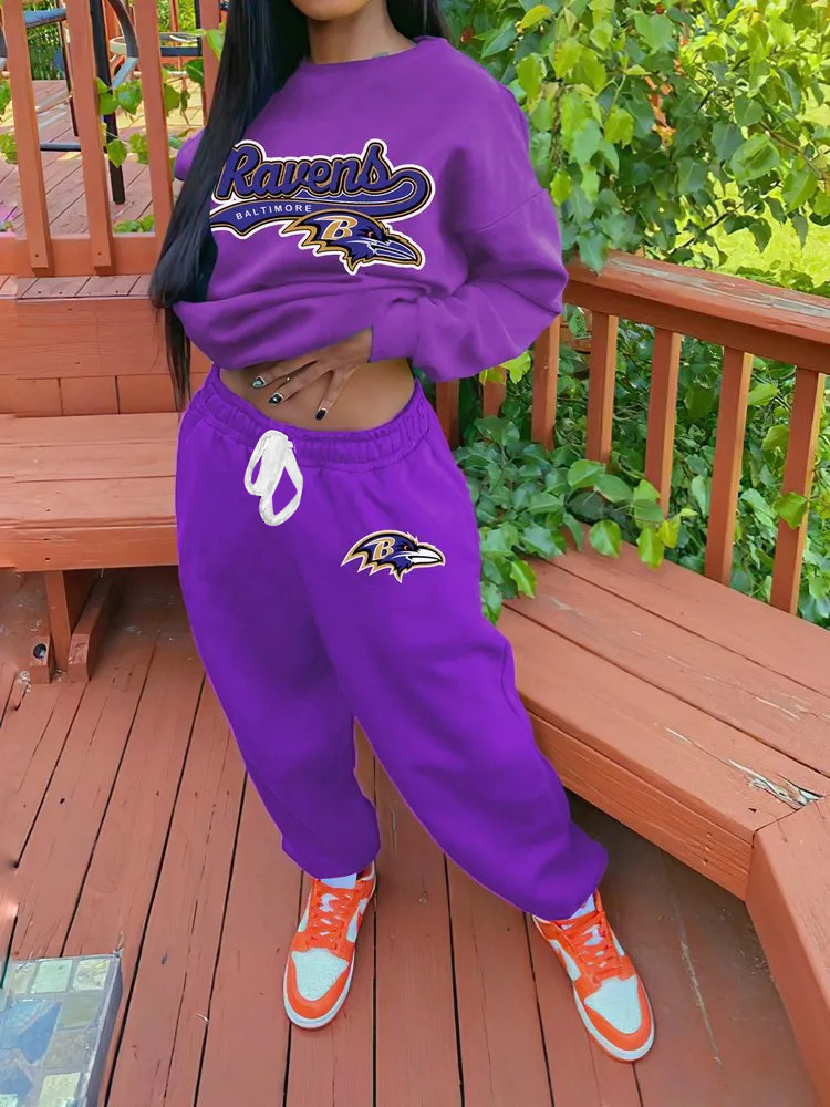 Baltimore Ravens Drop Shoulder Sweatshirt and Sweatpants