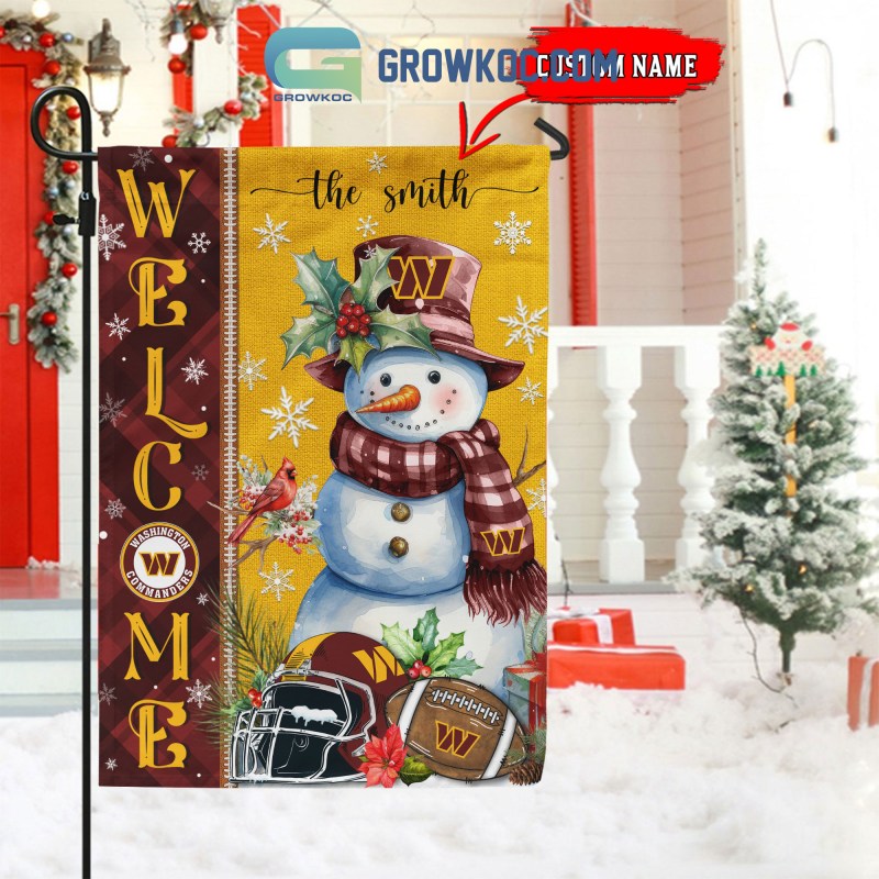 Washington Commanders Christmas Personalized Flag Image 2