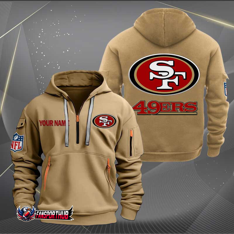 Comfortable 49ers Quarter Zip Hoodie