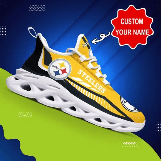 Pittsburgh Steelers Yezy Running Sneakers - Top View