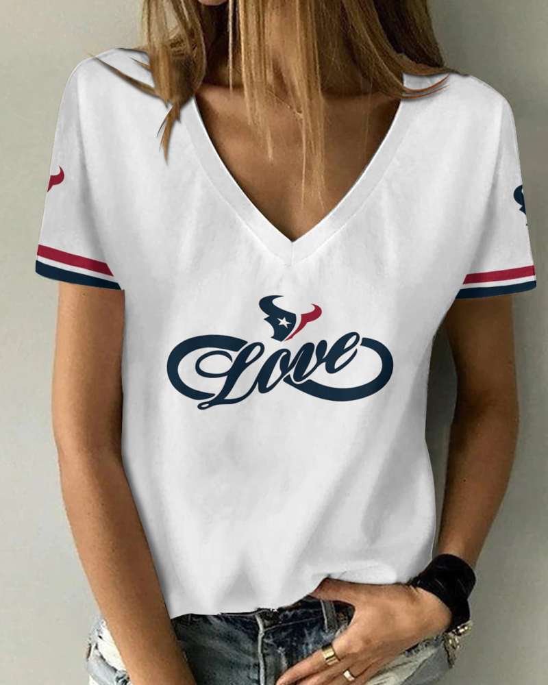 Houston Texans V-neck T-shirt Sizing Chart
