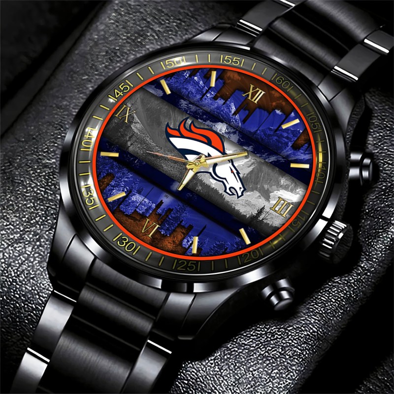 Denver Broncos Black Fashion Watch