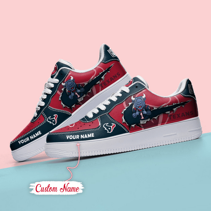 NFL Houston Texans Custom Name Air Force 1 Back View