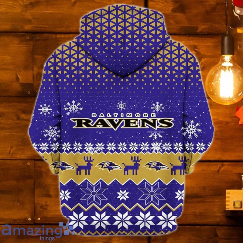 Baltimore Ravens Christmas Hoodie - Back View