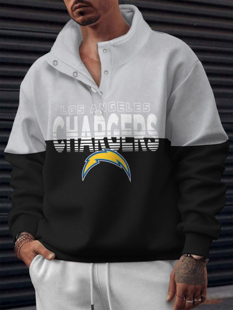 Los Angeles Chargers Casual Colorful Stand Collar Sweatshirt