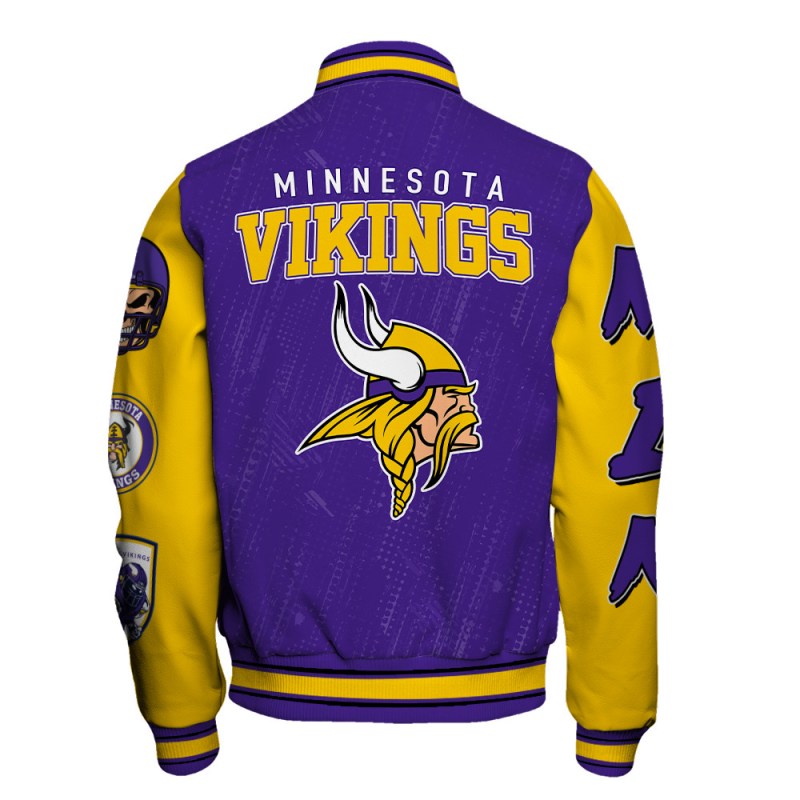 Minnesota Vikings Varsity Jacket Back View