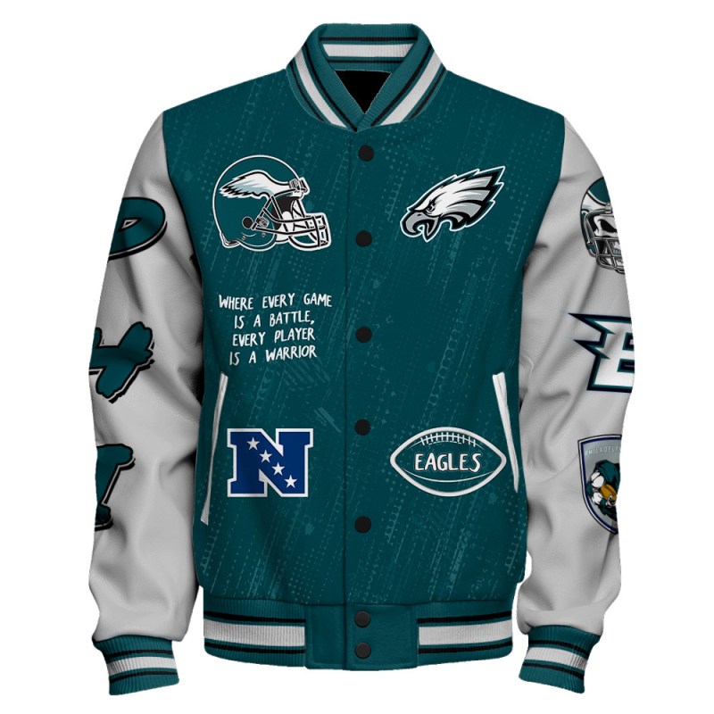 Philadelphia Eagles Unisex Athletic Legacy Varsity Jacket - Back View