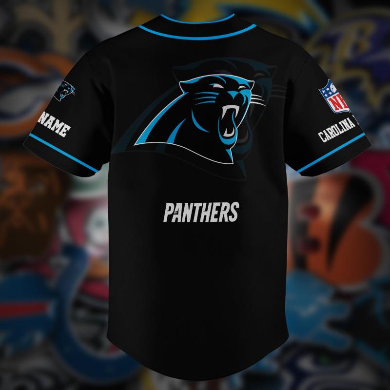 Carolina Panthers Personalized Baseball Jersey Image 3