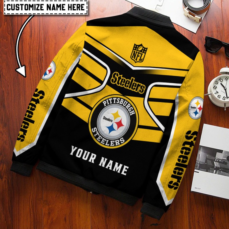 Back View of Pittsburgh Steelers Bomber Jacket