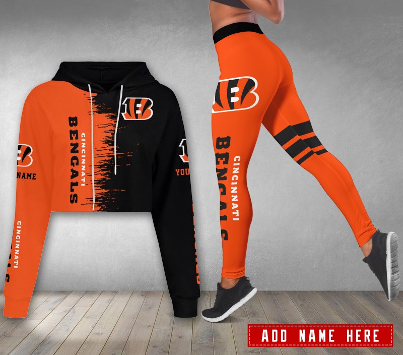Cincinnati Bengals Personalized Croptop Hoodie