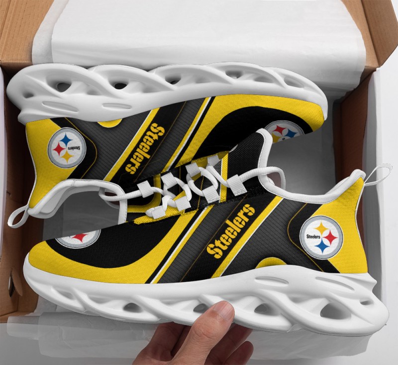 Pittsburgh Steelers Yezy Running Sneakers Side View
