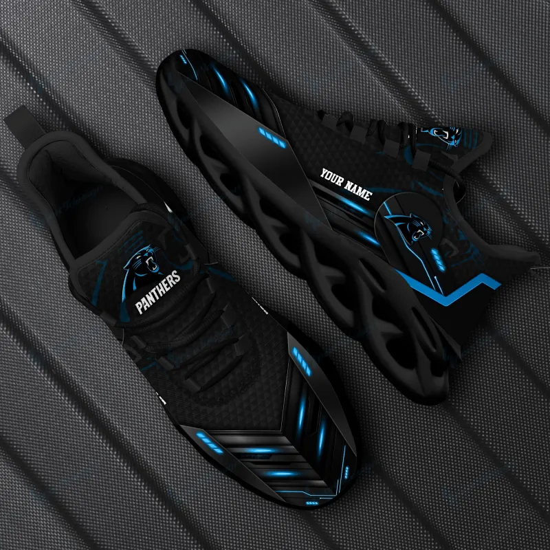 Carolina Panthers Personalized Yezy Running Sneakers