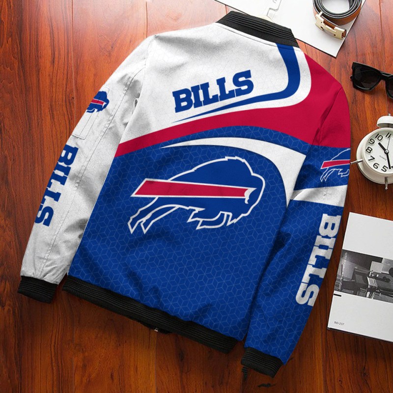 Buffalo Bills Personalized Bomber Jacket Back View