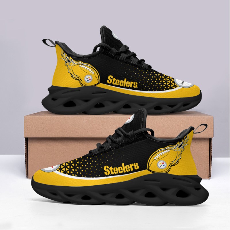 Pittsburgh Steelers Yezy Running Sneakers Side View