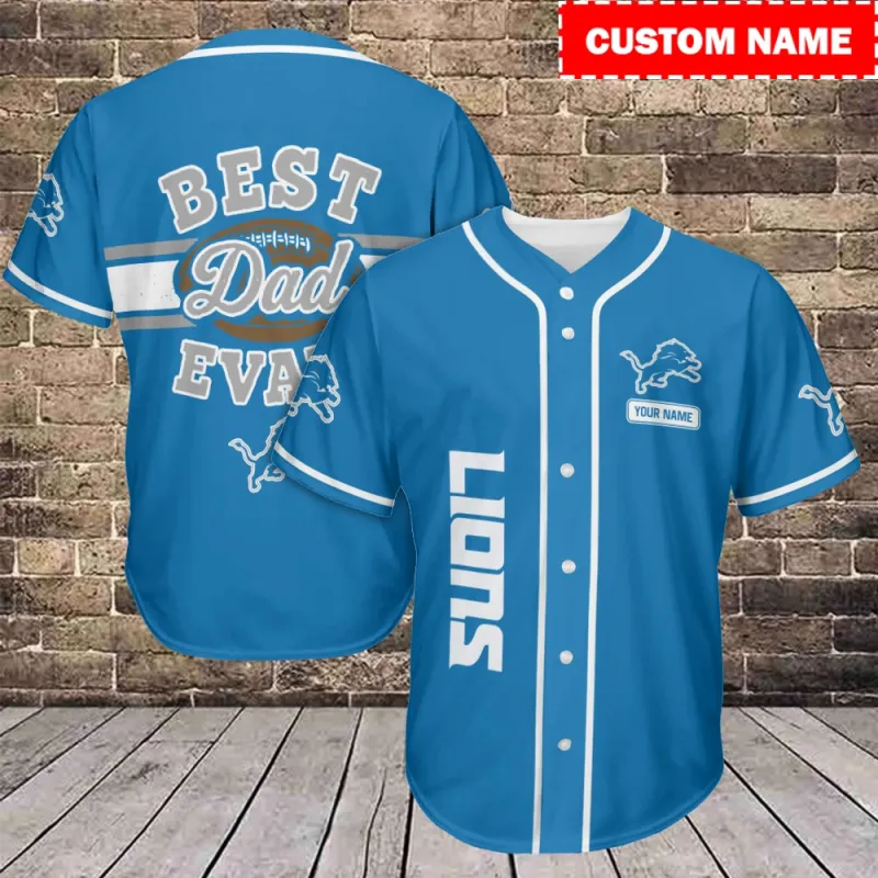 Detroit Lions Personalized Baseball Jersey