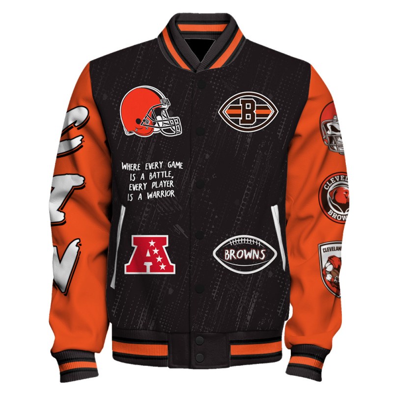 Cleveland Browns Varsity Jacket Back View