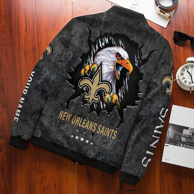 New Orleans Saints Bomber Jacket Back View