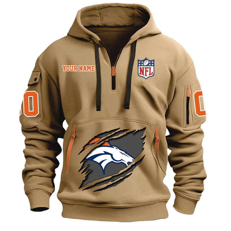 Denver Broncos Quarter Zip Hoodie 1