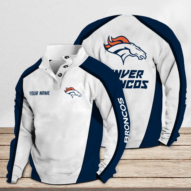 Denver Broncos Casual Colorful Stand Collar Sweatshirt