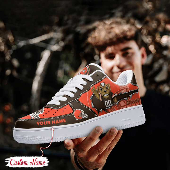 NFL Cleveland Browns Custom Name Air Force 1 Sneaker