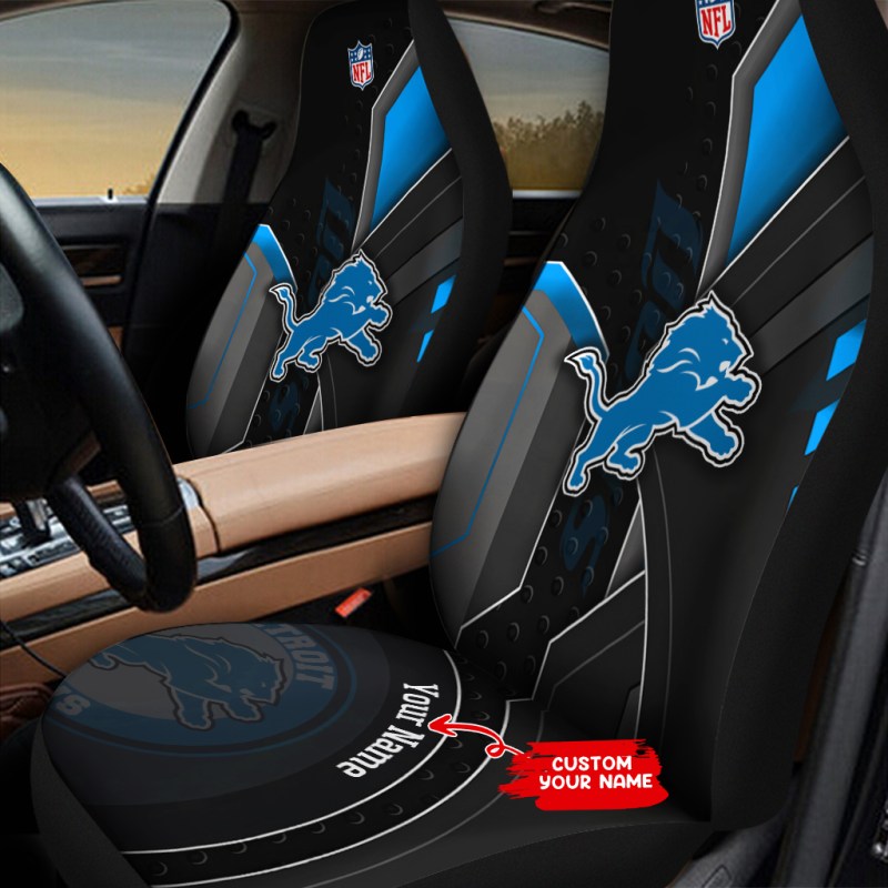 Detroit Lions Car Seat Cover - Close-up View