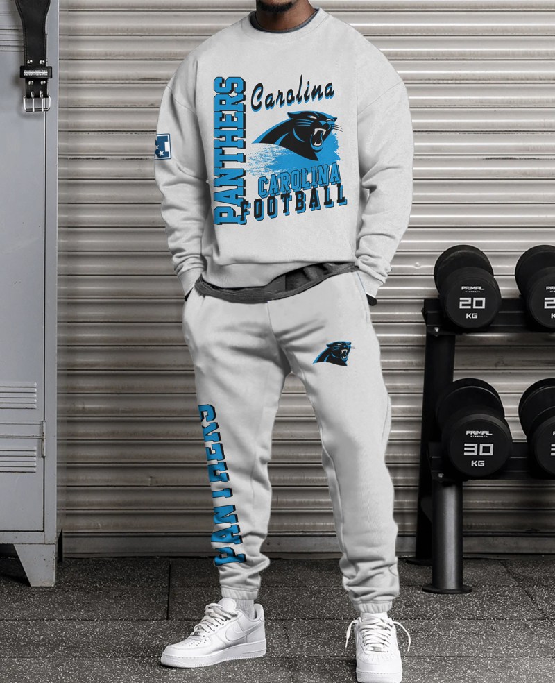 Unisex Carolina Panthers Combo 3D Sweatsuit and Sweatpants