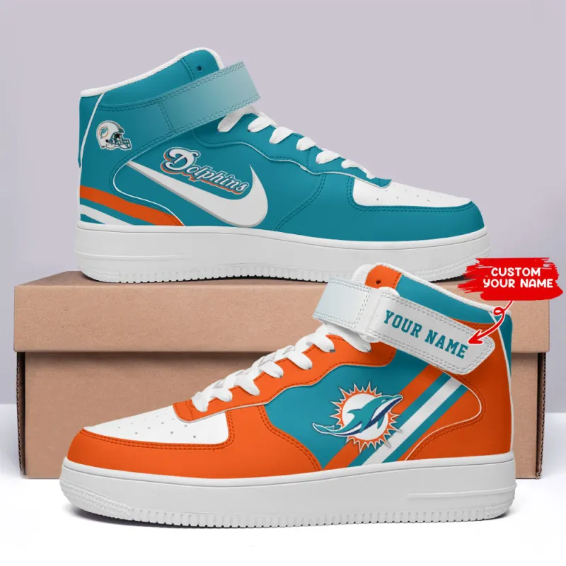 Custom Miami Dolphins High AF1 Sneakers