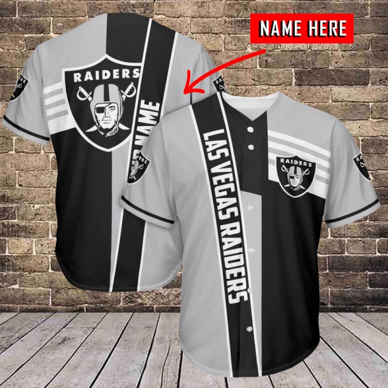 Las Vegas Raiders Personalized Baseball Jersey