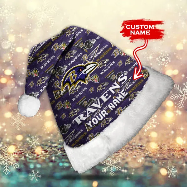 Baltimore Ravens Personalized Christmas Hat - Front View