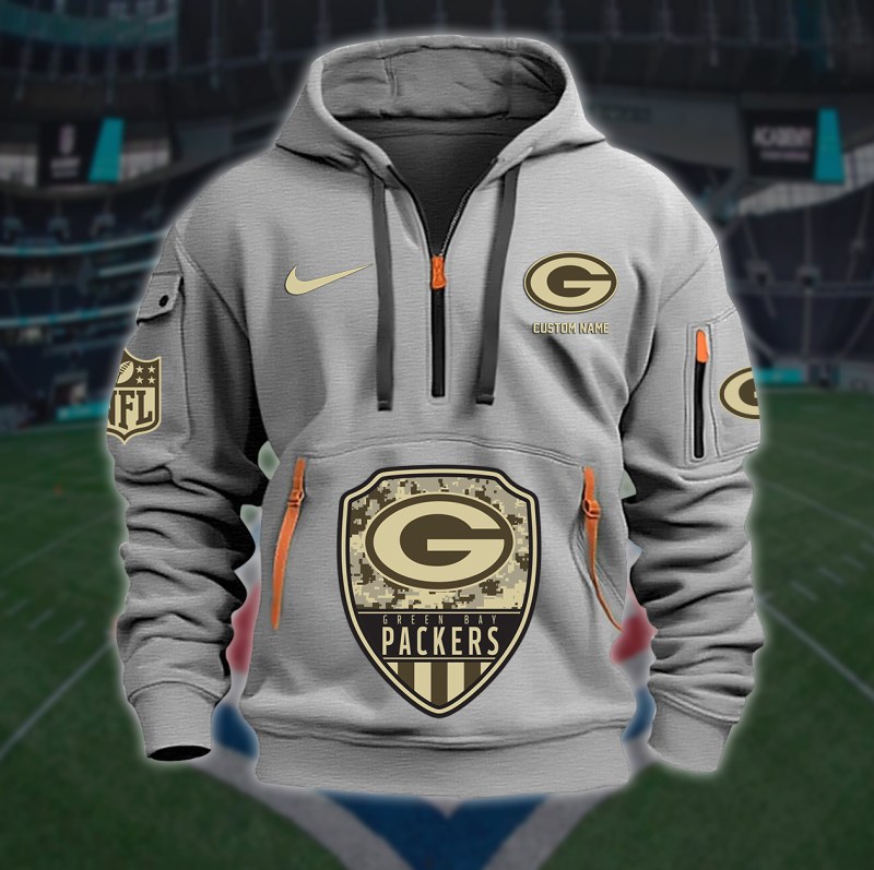 Stylish Green Bay Packers Quarter Zip Hoodie
