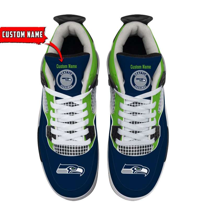 Seattle Seahawks Personalized AJ4 Sneaker