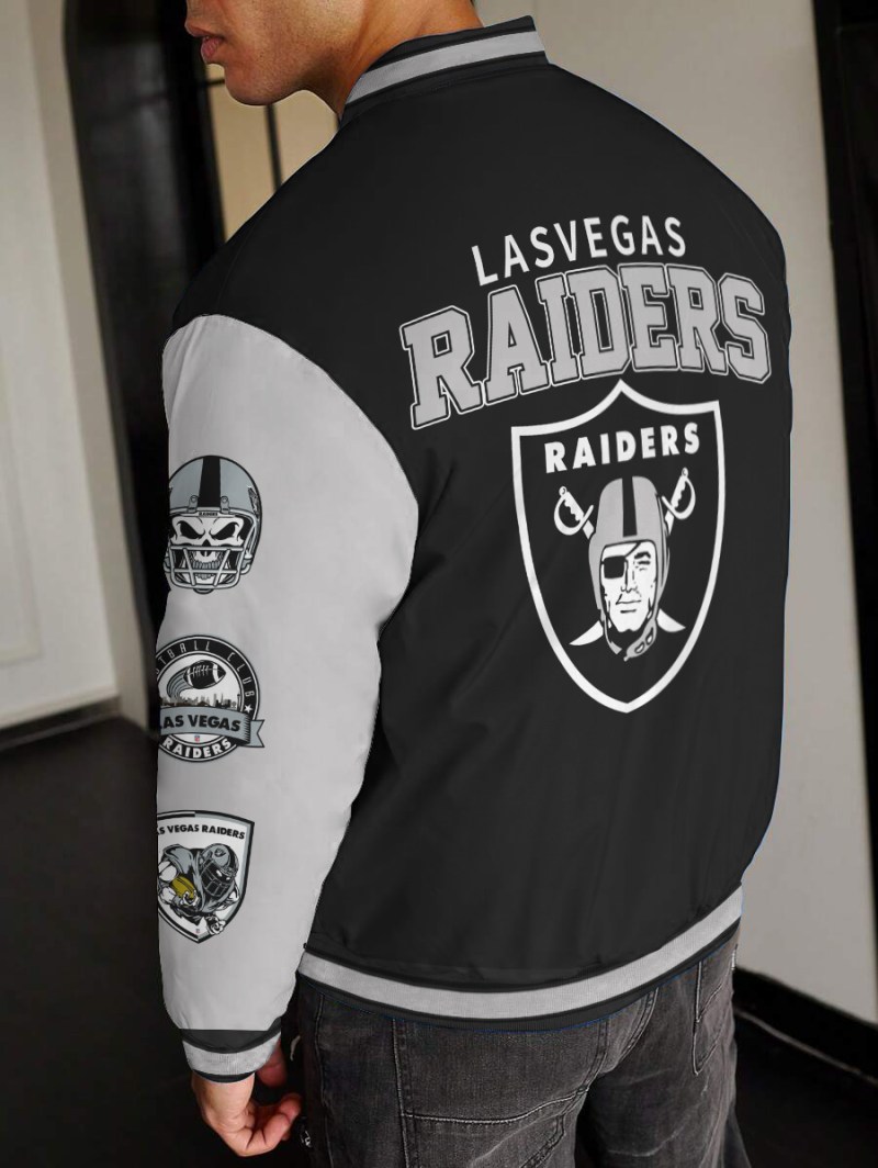 Las Vegas Raiders Varsity Jacket - Back View