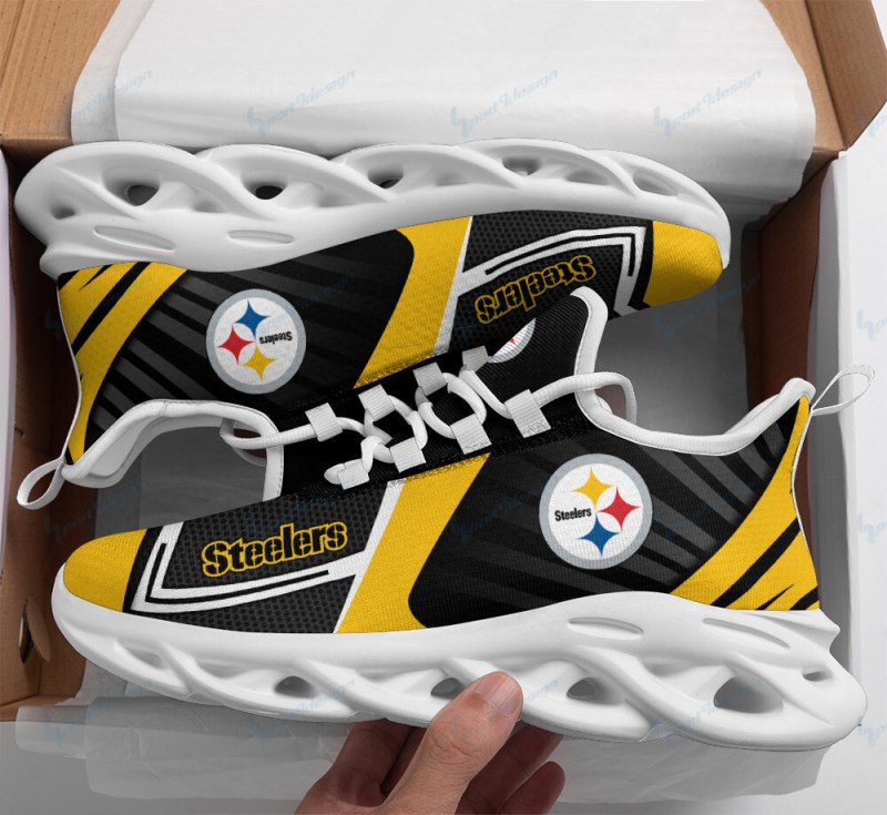 Pittsburgh Steelers Yezy Running Sneakers Rear View