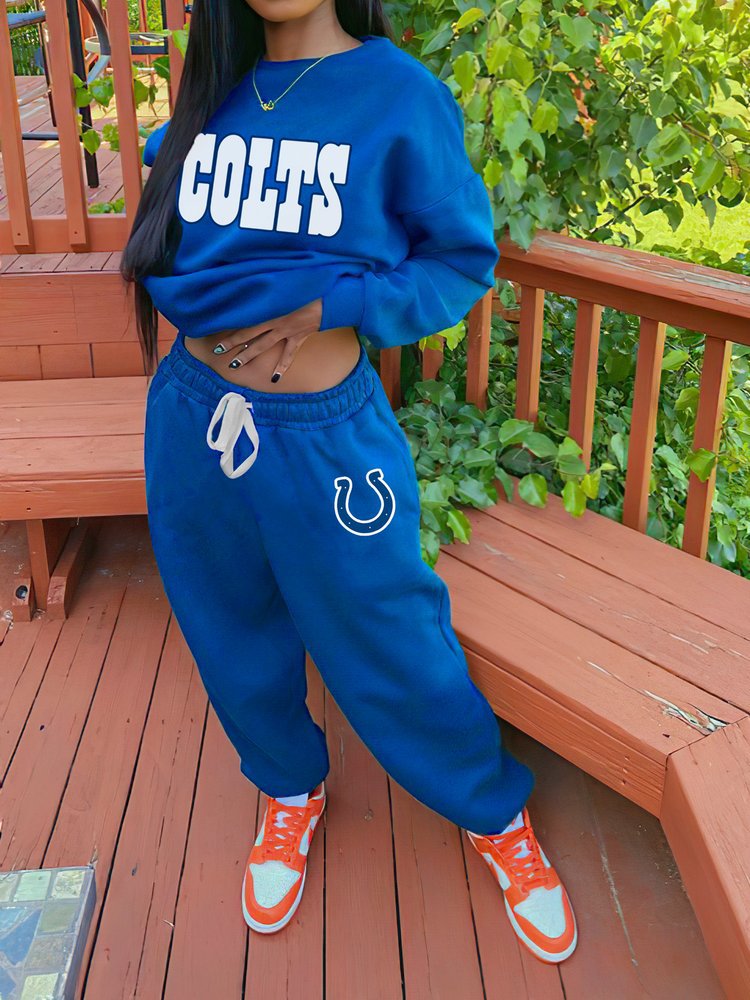 Indianapolis Colts Drop Shoulder Sweatshirt and Sweatpants