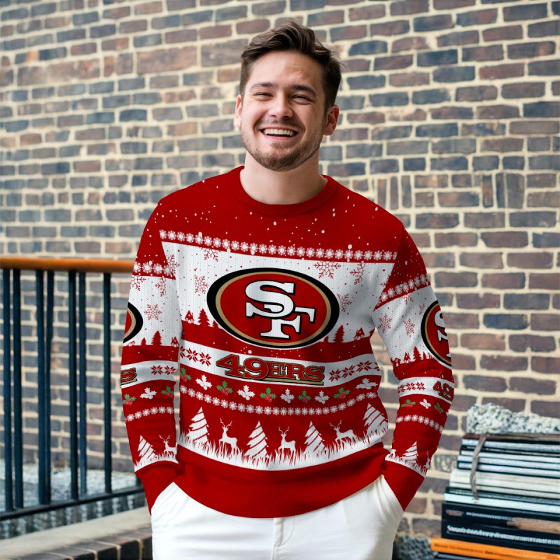 San Francisco 49ers Ugly Christmas Sweater Outdoor Image 1